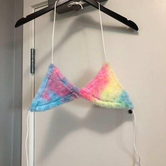 Pastel rainbow hat and bra (SET) - Picture 4 of 4